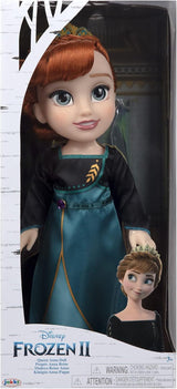 Disney Frozen 2 Anna-pop - een 35 cm grote beweegbare pop in een iconische mode-jurk met het Arendelle-embleem en een tiara voor extra plezier, voor meisjes vanaf 3 jaar