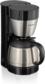 Cloer 5009 warmhoudfilter-espressomachine voor maximaal 8 kopjes 800W met geïsoleerde roestvrijstalen karaf 1x4 filterbeker zwart