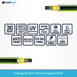 CELLFAST Tuinslang 5-laags waterslang dubbel gevlochten grensoverschrijdende irrigatieslang UV-bestendig anti-algen flexibel 30 bar 3,4 inch 50 meter groen