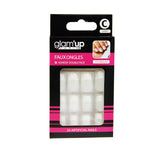 Glam'Up Paris – Kunstnagels – Volledige dekking – Gemakkelijk te gebruiken – 24 kunstnagels per doos + dubbele plakband – XL vierkante vorm – nr. 3 – French manicure, wit