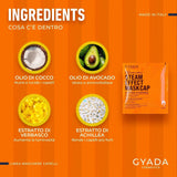 GYADA COSMETICS, haarmasker van licht en revitaliserend materiaal, geeft glans en zachtheid, voedende en herstellende werking, met thermische kap, op basis van kokosolie en avocado, 60 ml Naty Shop haarmasker