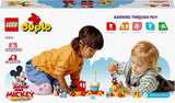 LEGO 10941 DUPLO Disney Mickey en Minnie verjaardagstrein, speelgoedtrein met taart en ballonnen, cadeau voor kinderen vanaf 2 jaar Bouwsets Besuche den LEGO-Store
