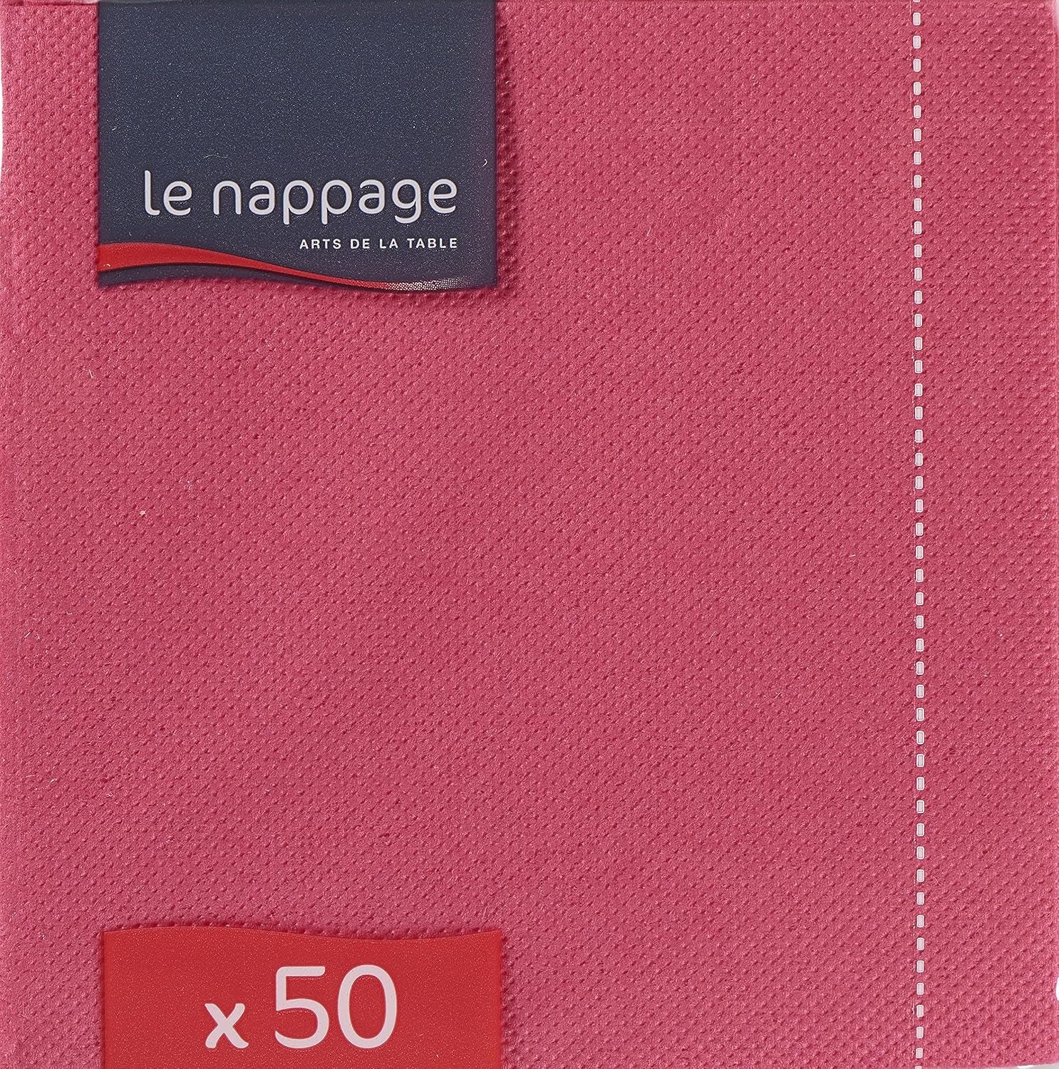 - Tex Touch papieren servetten - Roze kleur - Fsc®-gecertificeerde servetten - Recyclebaar en biologisch afbreekbaar - Pak van 50 roze servetten maat 24 X 24 Cm