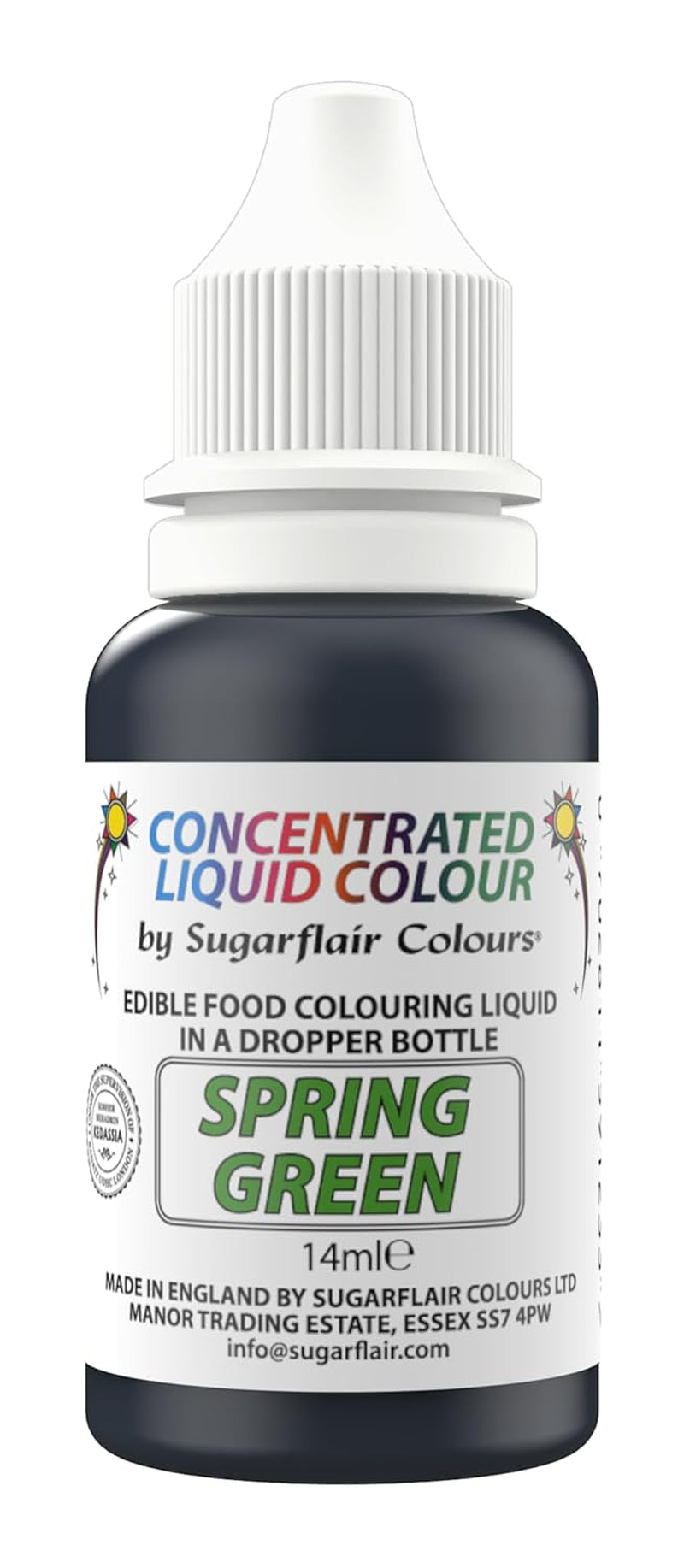 Sugarflair Eetbare Vloeibare Voedselkleurdruppels Lentegroen - Suikerpasta Botercrème Voedselkleuring - Airbrushable - 14ml