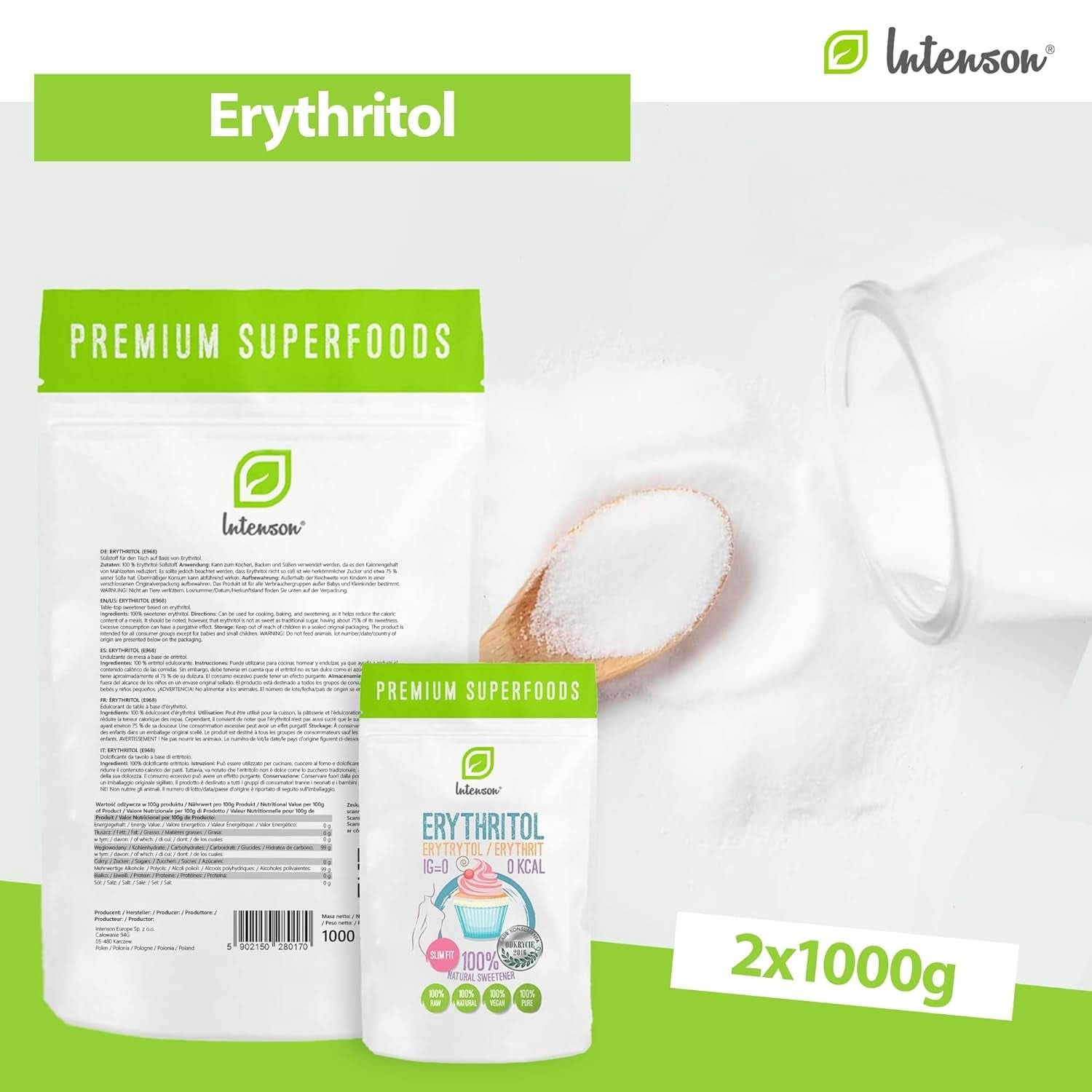 Erythritol - Natuurlijk suikeralternatief, 2 Kg Zoetstoffen Naty Shop