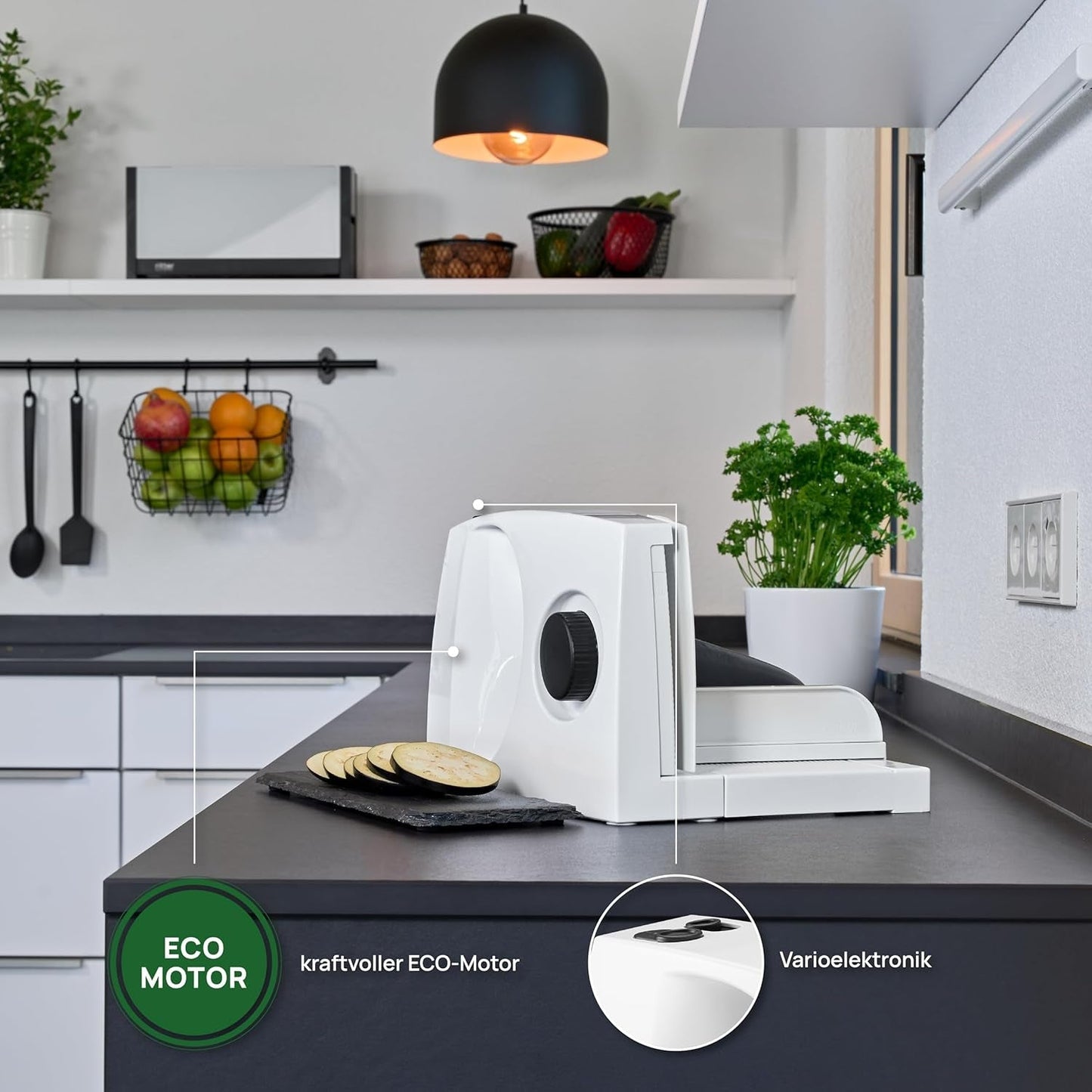 Ritter Markant 05 Multifunctionele opvouwbare elektrische broodsnijmachine en snijmachine met Eco-motor Made in Germany Versnipperaars en snijmachines Naty Shop
