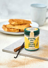 Fuchs Gewürze - Zimt Zucker Vanille - Gewürz zum Versüßen von Wafeln, Milchgetränken oder Joghurt - aus natürliche Ingrediënt - 100 g in wiederverwendbarer, recyclebarer Dosis
