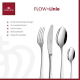 Gerlach Flow Besteck-Set 6 Personen Spülmaschinenfest Essbesteck Besteck Aus Edelstahl Messer Gabel Löffel Teelöffel Tafelbesteck Rostfrei 24 Stk, Zilverlänzend Kitchen Naty Shop