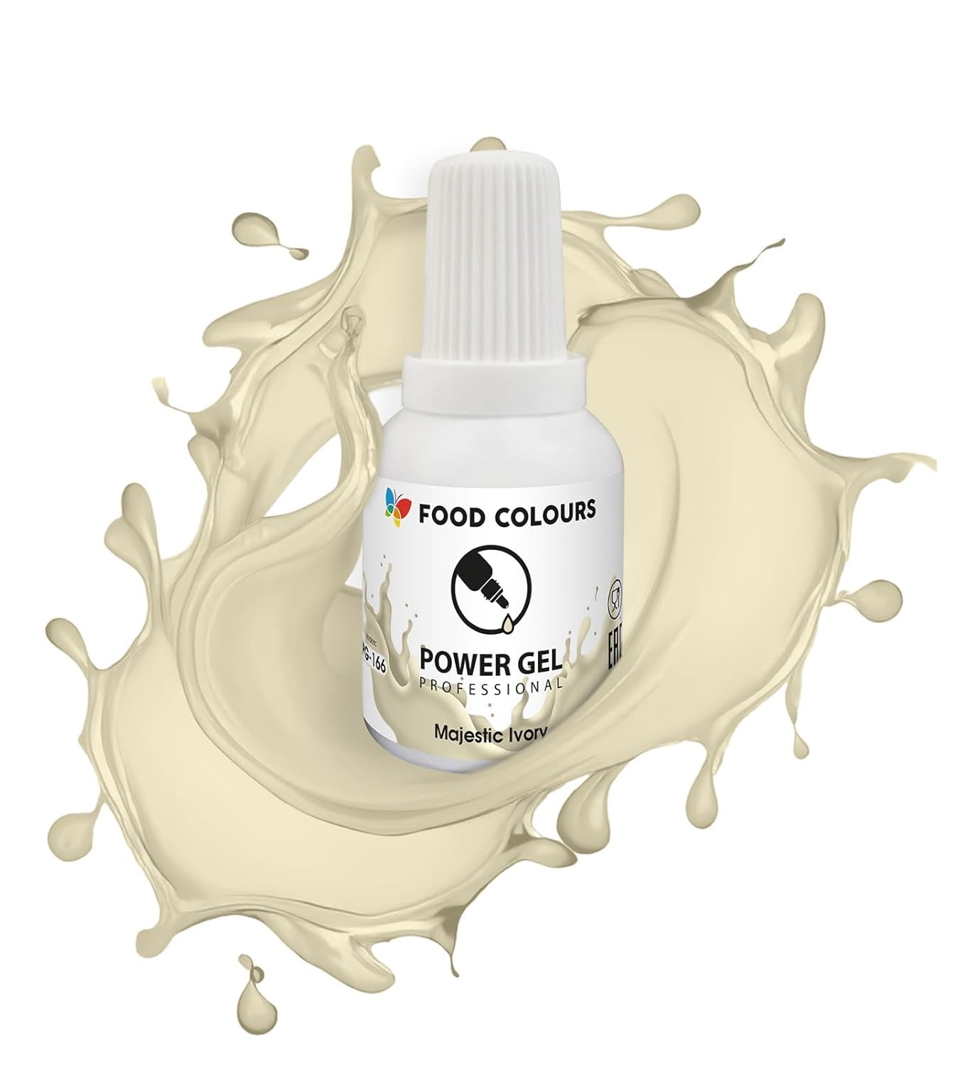 Gelvoedselkleuring, beige, champagnekleur, 20 g. Voedselkleuring voor een breed scala aan toepassingen voor het decoreren van taarten, taarten, room, biscuitgebak, royal icing, macarons.