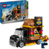 LEGO City Burger Truck-bouwset met speelgoedauto voor 5-jarigen, minifiguur van een foodtruck en accessoires, leuk cadeau voor jongens en meisjes 60404 Bouwsets Besuche den LEGO-Store Single