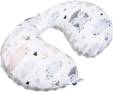 Medi Partners Baby Nekkussen Neksteun 100% Katoen / Minky Baby Nekkussen voor Auto Wandelwagen Reizen Reizen Slaap Nekkussen Snooze Roll (REH met Grijze Minky) Cervicale Orthopedische Kussens Naty Shop Reiniging met Grijze Minky