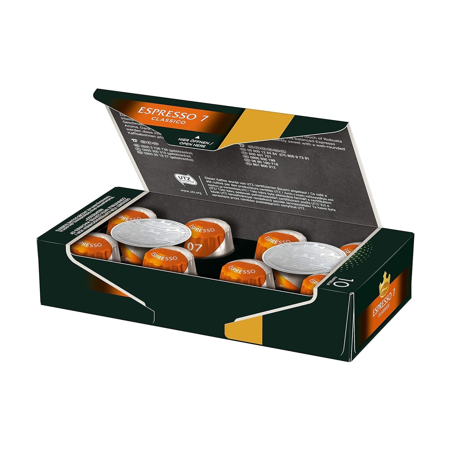 Kaffeekapseln Lungo Classico, Intensität 6 van 12, 20 Nespresso®* compatibel Kapseln, 10 x 20 & Kapseln Espresso Classico, Intensität 7.100 Nespresso®* compatibel Kaffeekapseln, 10x10 Getränke