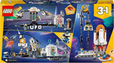 LEGO 31142 Creator 3-in-1 ruimteachtbaan speelgoedset voor kinderen met werkende karren, kan worden omgebouwd tot een vrije val-toren of carrousel met raketten en gloeiende stenen Bouwsets