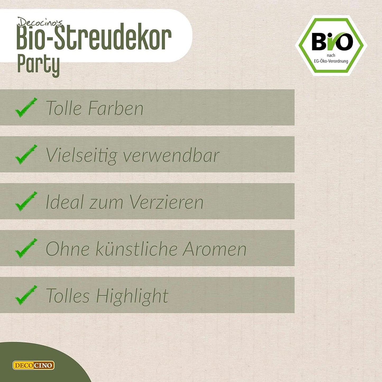 DECOCINO Biologische Dextrose Veganistische Suikerhagelslag, 60 gram Hagelslag Naty Shop