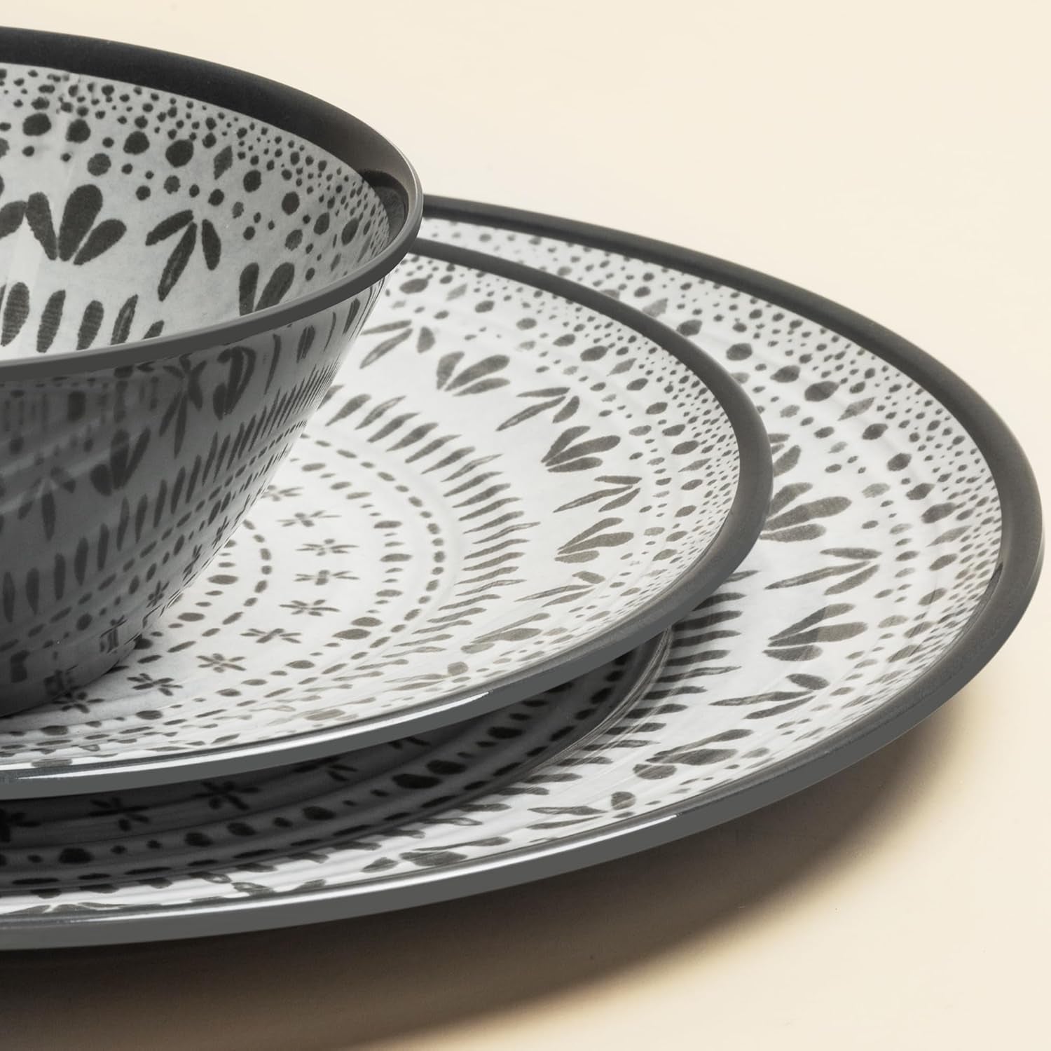 24-delige melamine bestekset 4-persoons campingbestek en serviesset - voor reizen en buitengebruik
