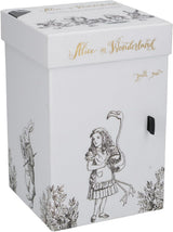 Alice in Wonderland fijne porseleinen theepot en melkkan, porseleinen kom en melkkan in een luxe geschenkdoos