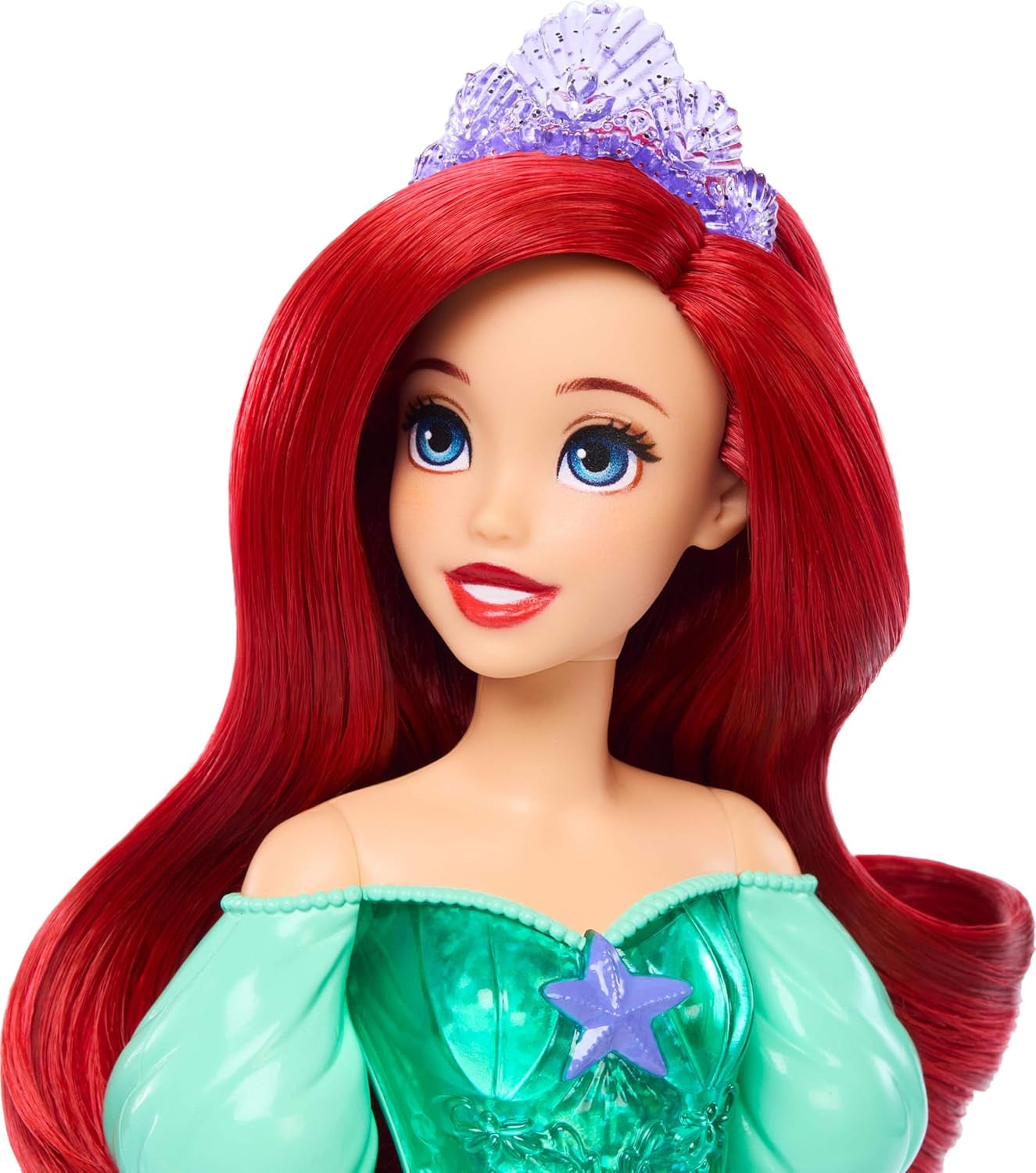 Mattel Disney Princess Ariel-pop, lang stylinghaar, positioneerbaar, afneembare schoenen en hoofdband, Disney-cadeaus, speelgoed voor kinderen vanaf 3 jaar, HLW10