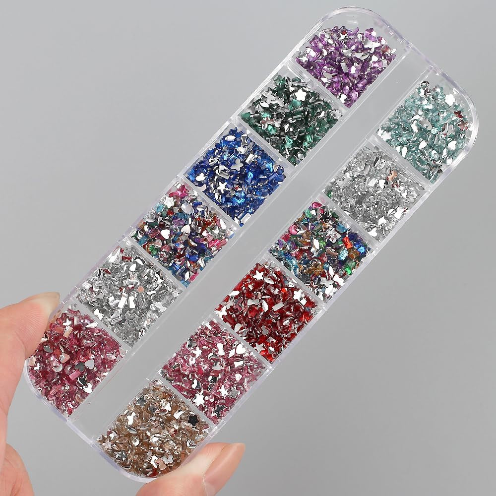 2000 stuks Bunte Strasssteine ​​Nägel Glitzersteine ​​nagelbedels Nailart Edelsteine ​​nagelsteen Glitzer Steine ​​nagelbedels Nägel Zubehör Kristalle Diamant Nageldesign Strass Nail Art Rhinestones Nail Gems