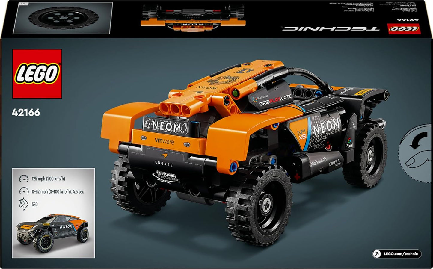 LEGO Technic NEOM McLaren Extreme E racewagenset, motorspeelgoed voor kinderen, bouwbare windwagen, technisch cadeau voor jongens en meisjes vanaf 7 jaar 42166 Bouwsets Besuche in LEGO-Store