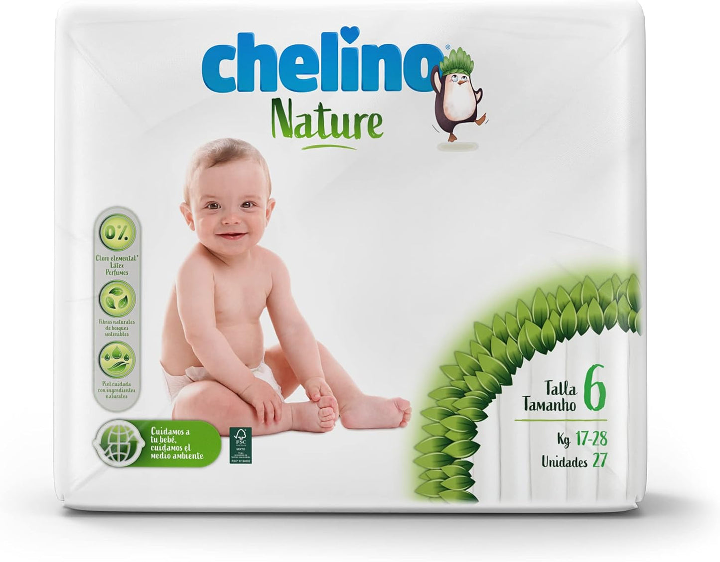 Nature babyluier, maat 6 (17-28 kg), 162 luiers