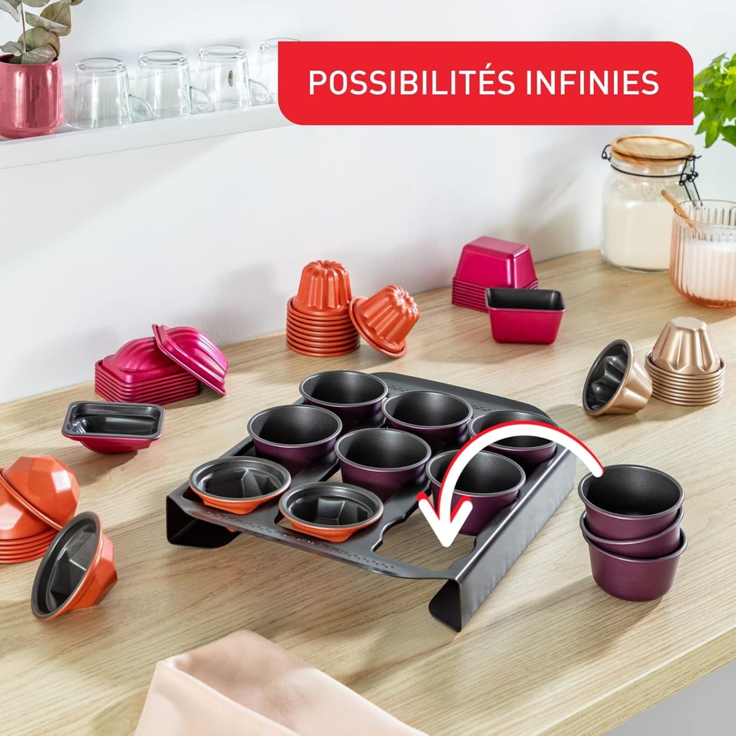 Tefal Creabake J3089304 3 Stück Brioche-Backform Antihaft-Beschichtung, Leicht Entnehmbar, Stapelbar, Einfache Austellung, Backform Vormen en bakplaten Naty Shop