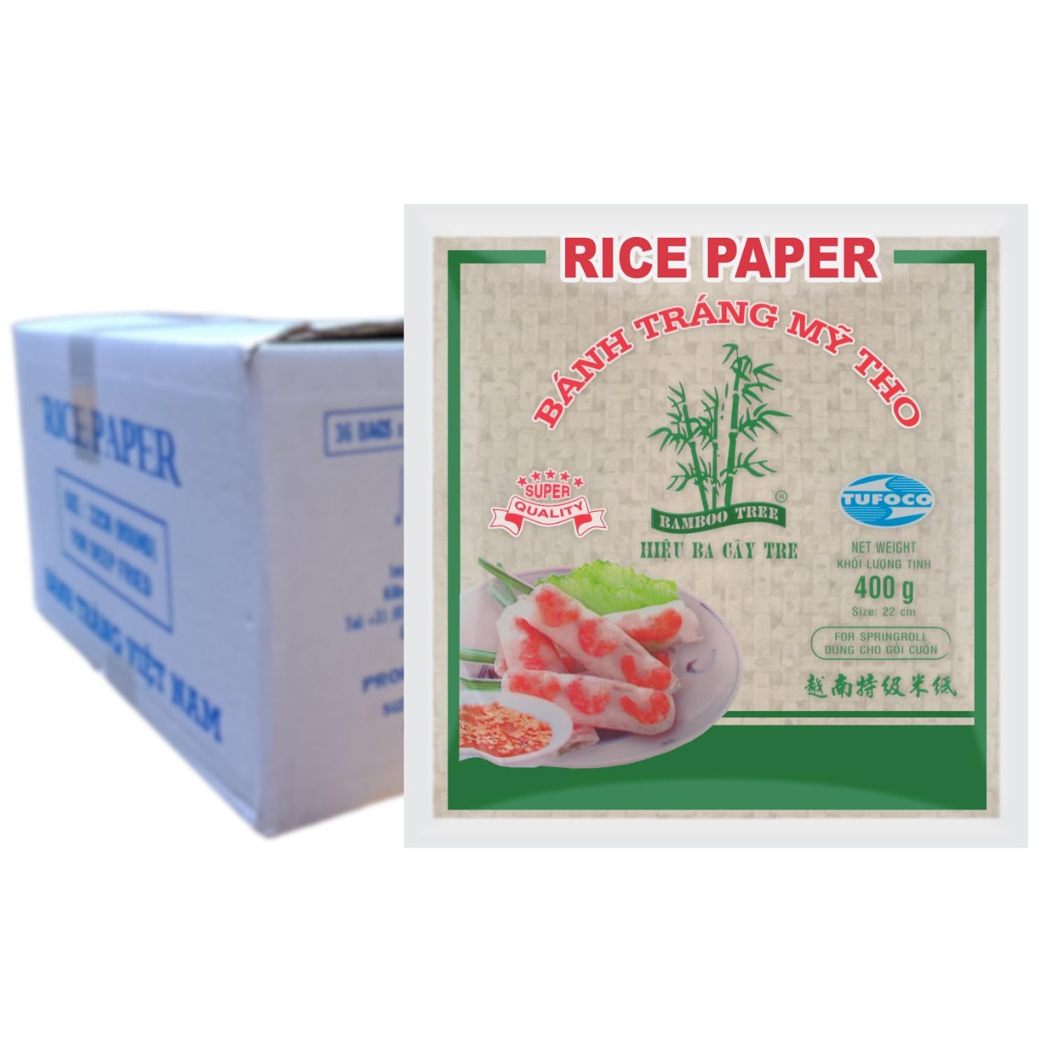 BAMBOE BOOM - Rijstpapier 22 cm. (Zomerbroodjes) - 1 x 400 g