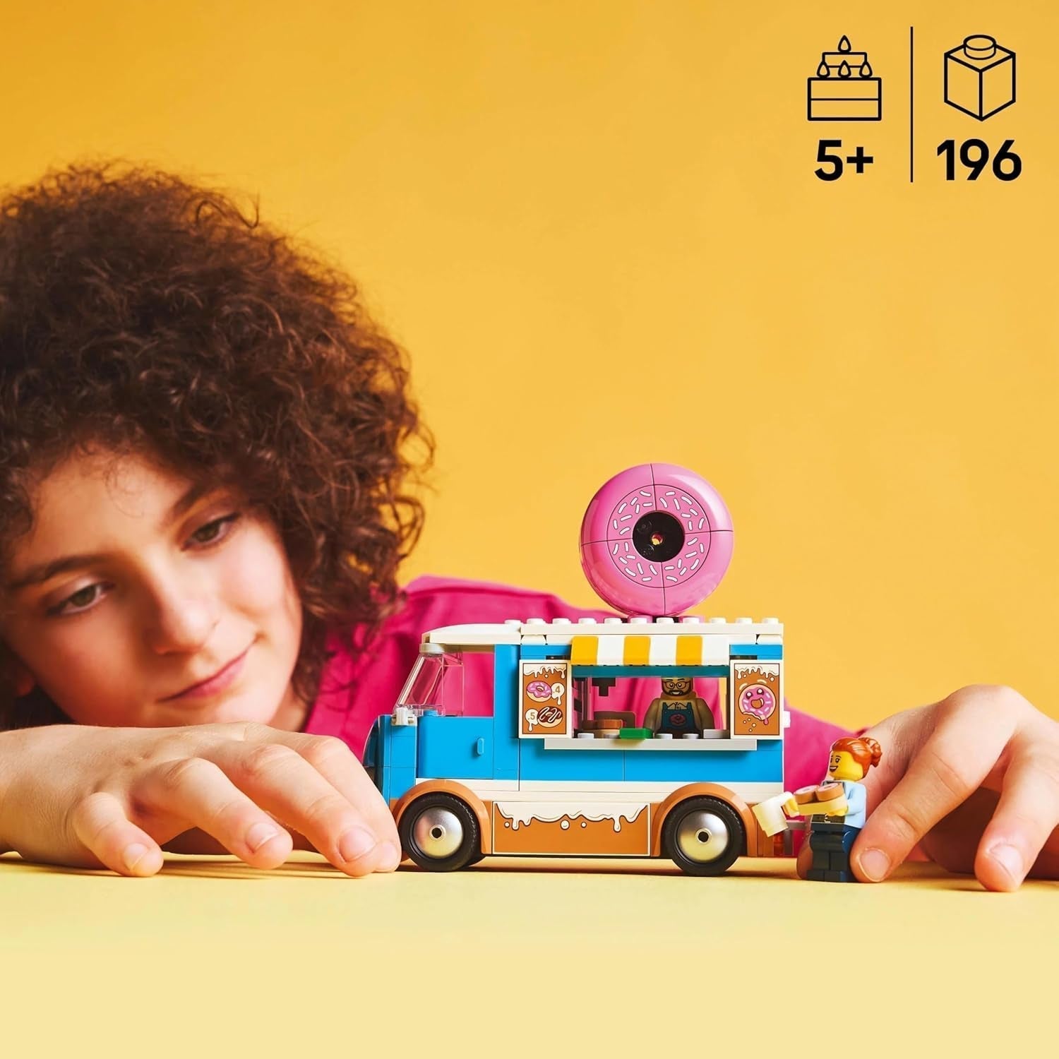 LEGO City Donut Truck - Speelgoedfoodtruck met 2 minifiguren van de politie - Constructiespeelgoed voor jongens en meisjes vanaf 5 jaar - Cadeau-idee voor verjaardagen en feestdagen 60452 Bouwsets Besuche den LEGO-Store