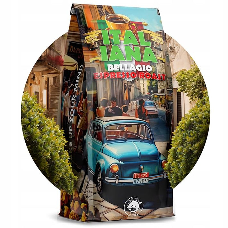 Gebrande koffiebonen Italiana Bellagio 1kg | 80% Arabica en 20% Robusta | met hints van noten en pure chocolade | vers gebrand, lage zuurgraad | voor koffiemachines | Blauwe Orka Koffie