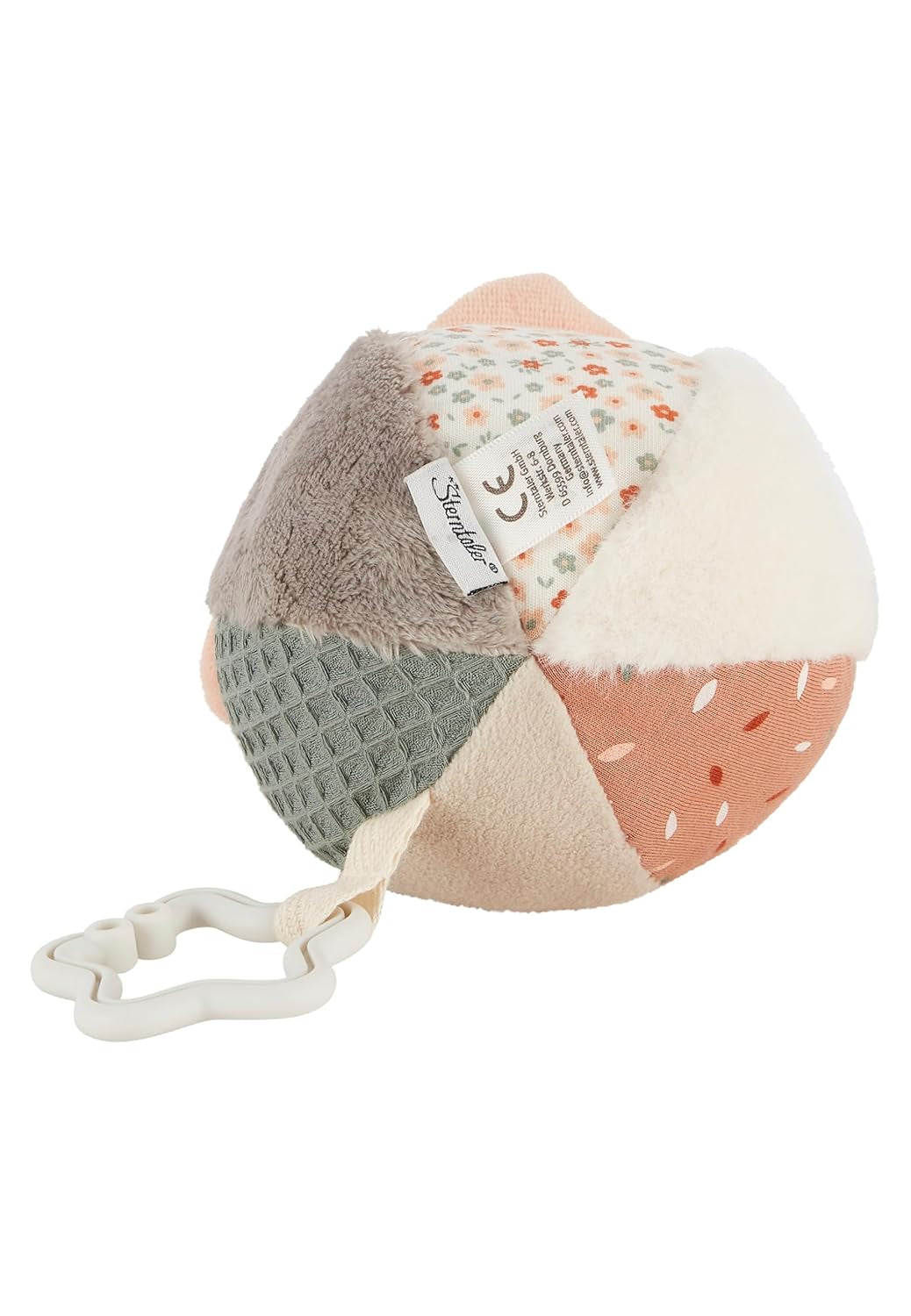 Sterntaler stoffen ballenboerderij - Babytextielbal gemaakt van zachte stofcombinaties - Babyspeelgoed gevuld met polyesterwatten - Babybal om te vangen en te spelen, kleurrijk Babyspeelgoed Naty Shop