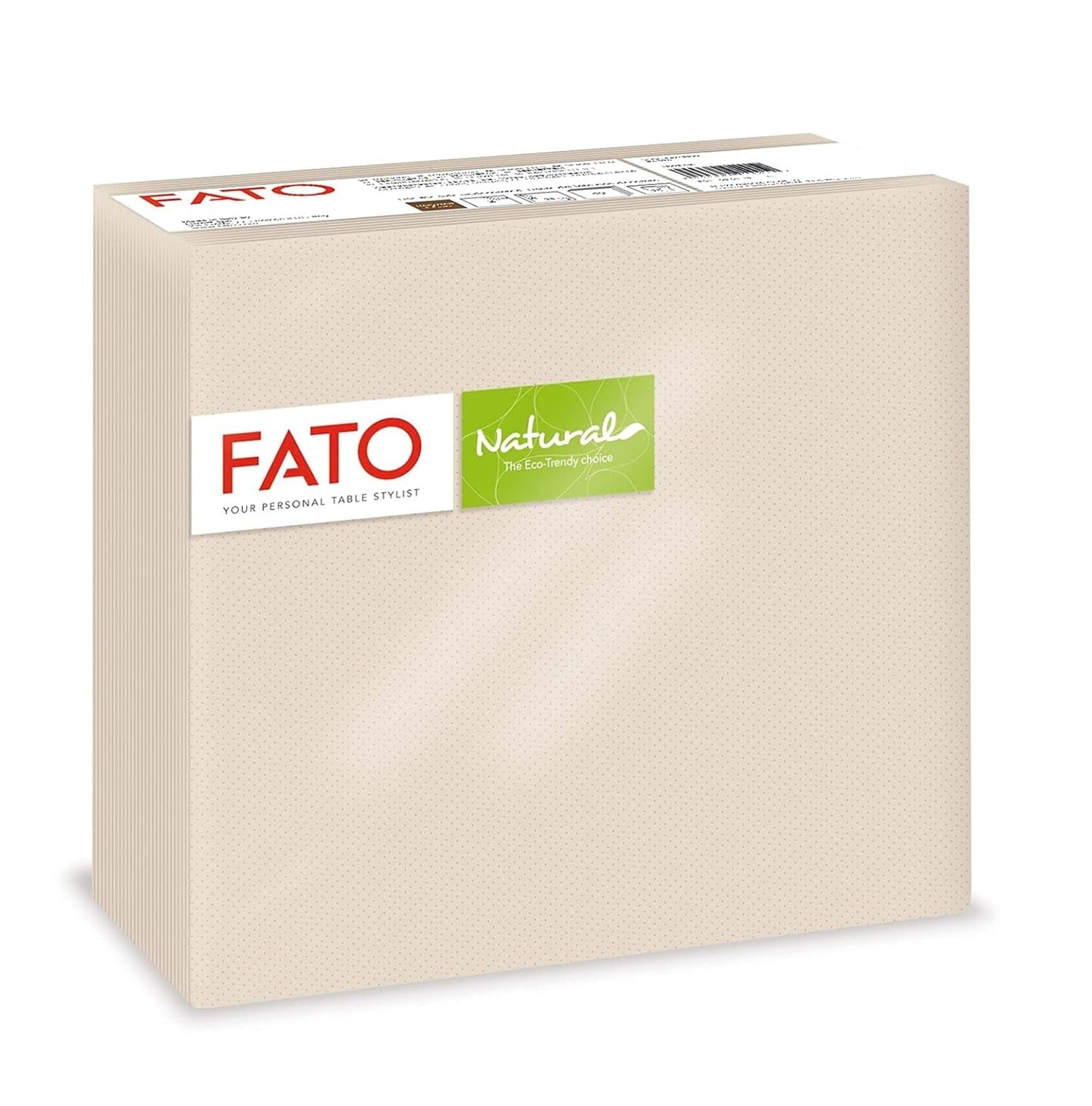 Fato - Natuurlijke 4-voudige wegwerp papieren servetten, milieuvriendelijk, 40 stuks, maat 38X38, 2-laags, 100% gerecycled papier