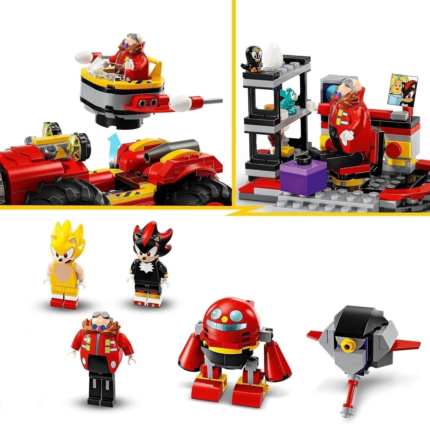 LEGO Sonic the Hedgehog Super Sonic Vs. Egg Drillster Avontuur Videogameset Kindercadeau Shadow en Dr. Eggman Set voor jongens en meisjes vanaf 8 jaar 76999 Bouwsets Bekijk de LEGO-Store