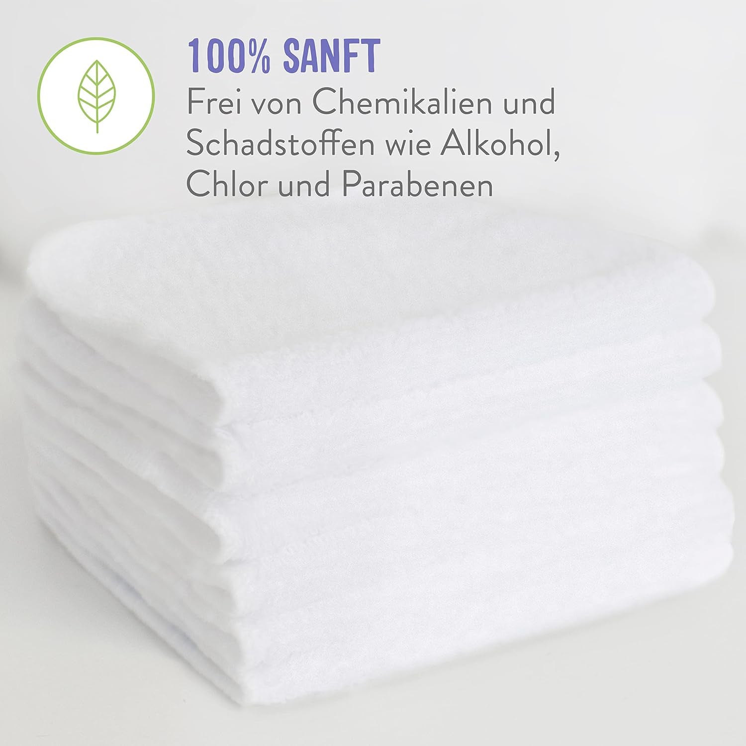 Bambino Mio Herbruikbare babydoekjes - Basic - Eco-vriendelijk, vrij van chemicaliën, dubbelzijdig, wasbaar, 10-pack, cloud - Verpakking kan variëren