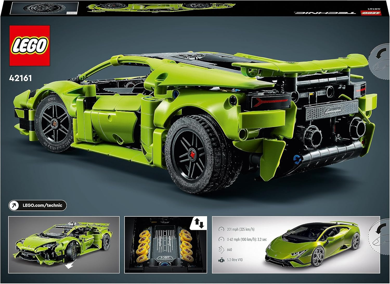 LEGO 42161 Technic Lamborghini Huracán Tecnica Speelgoedautomodelbouwset Racewagenbouwset voor kinderen Jongens Meisjes Motorsport Fans Collectie Cadeaubouwsets Bekijk de LEGO-Store