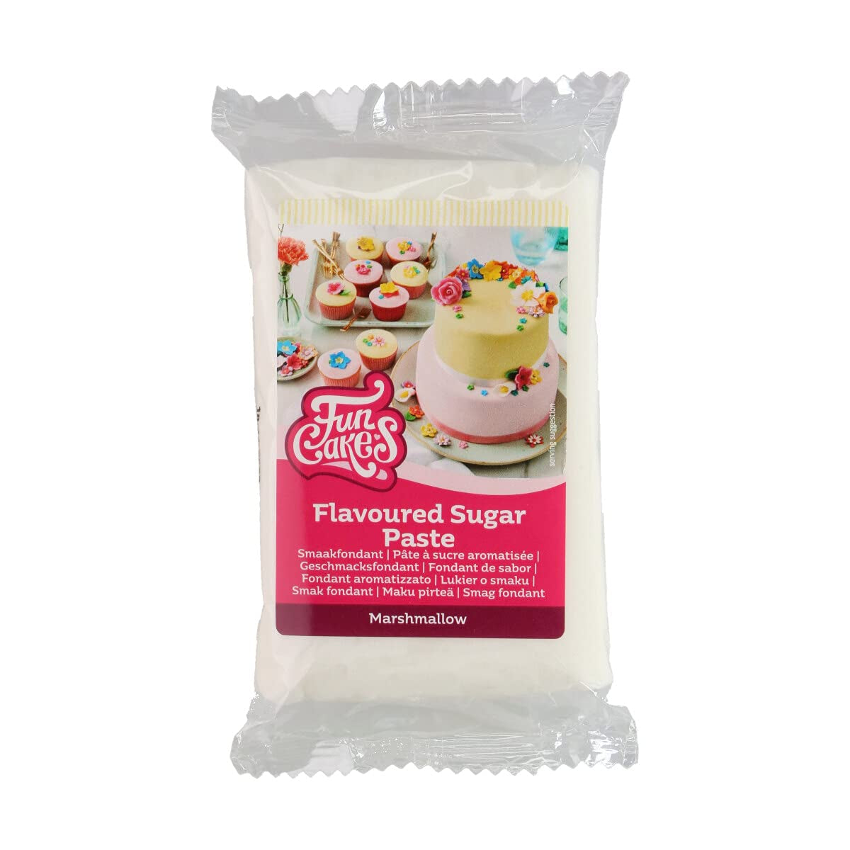 Funcakes Fondant met meringuesmaak: Gemakkelijk te gebruiken, glad, flexibel, zacht en kneedbaar, perfect voor het versieren van taarten, koosjer en glutenvrij. 1 kg