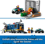 LEGO City Politietruck met laboratorium, quadpolitieset en speelgoedtruck voor kinderen, cadeau voor jongens en meisjes vanaf 7 jaar, plus 5 minifiguren - 2 politieagenten, 1 wetenschapper en 2 boeven 60418 Bouwsets Beuche in LEGO-Store