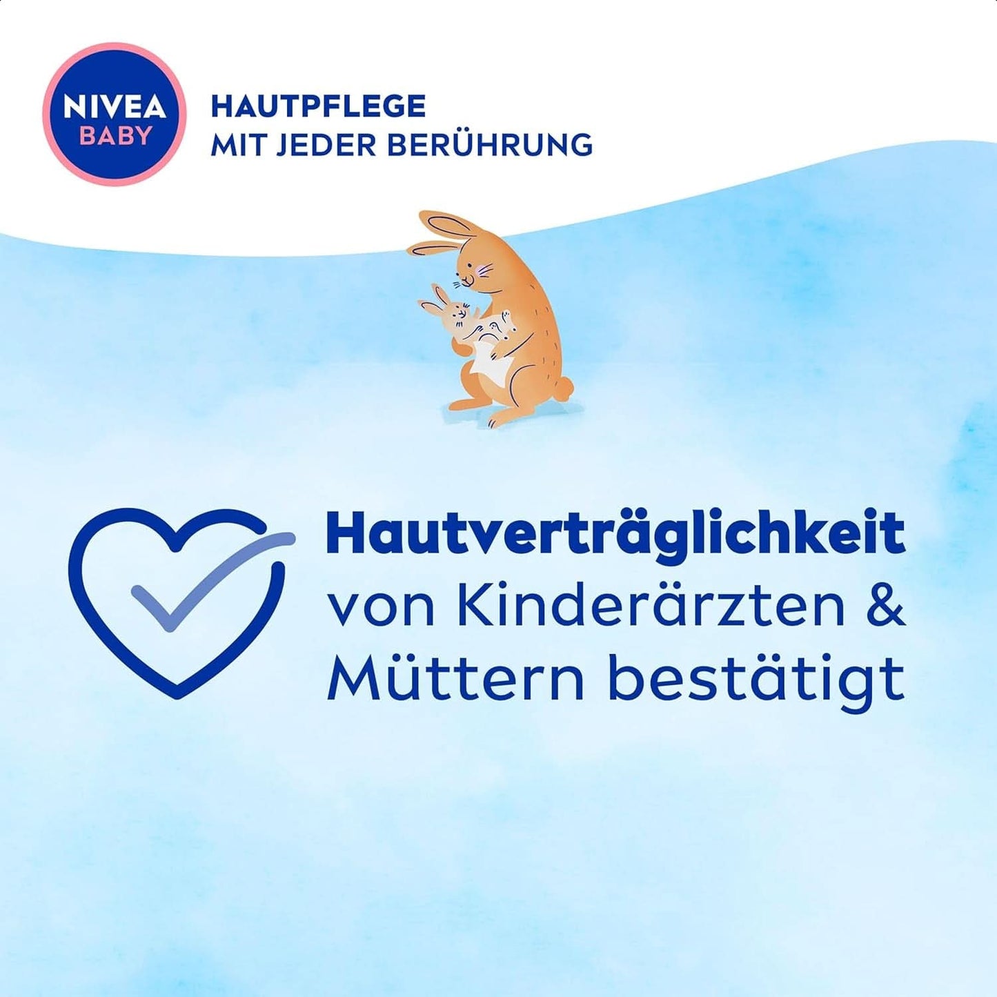NIVEA BABY Soft & Cream Feuchttücher, Baby Feuchttücher Zur Sanften Reinigung Empfindlicher Babyhaut, Hypoallergene Feuchttücher voor baby's met mandelolie en vitamines (4 X 57 Stück) Naty Shop