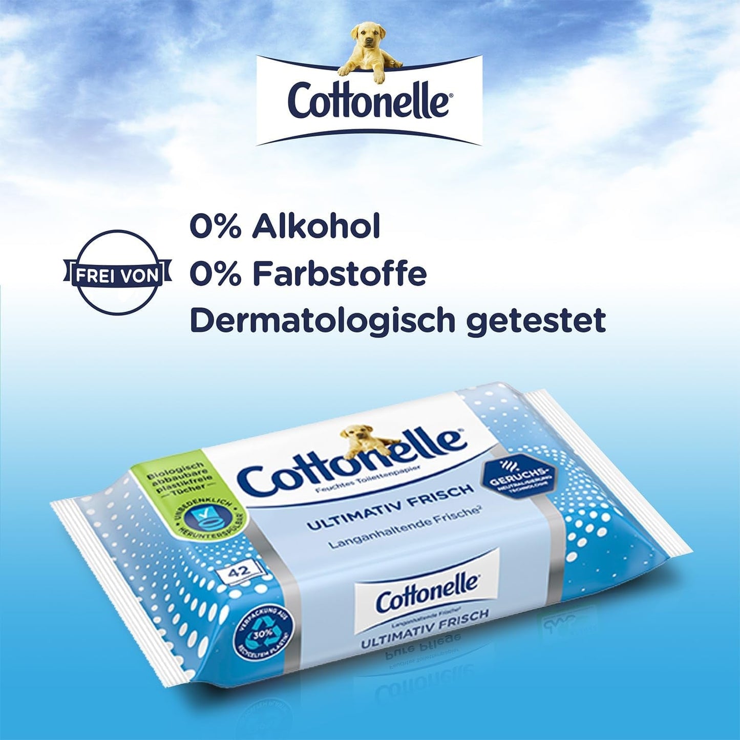 Vochtige doekjes, Ultimate Fresh, 12 x 42 doekjes, Deodycylx-technologie, huidvriendelijk, alcohol- en kleurstofvrij, gevoelig, biologisch afbreekbaar