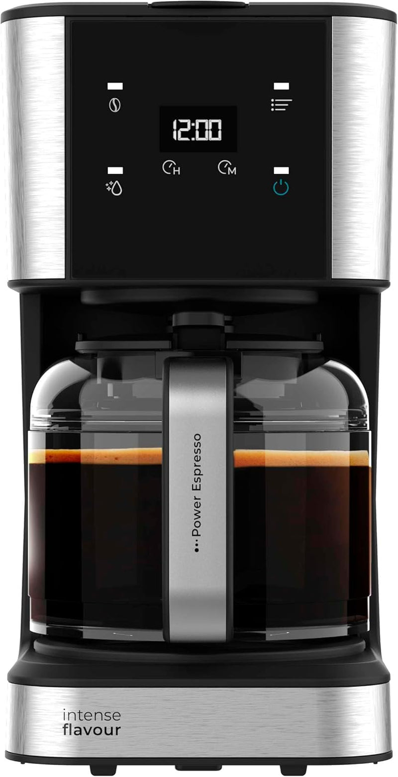 Espresso met filter Cecotec Coffee 66 Drop and Touch, vermogen 950 W, 1,5 L, 12 kopjes, touchscreen, glazen karaf, 24-uurs timer, 6 schakelaars, herbruikbaar gaasfilter