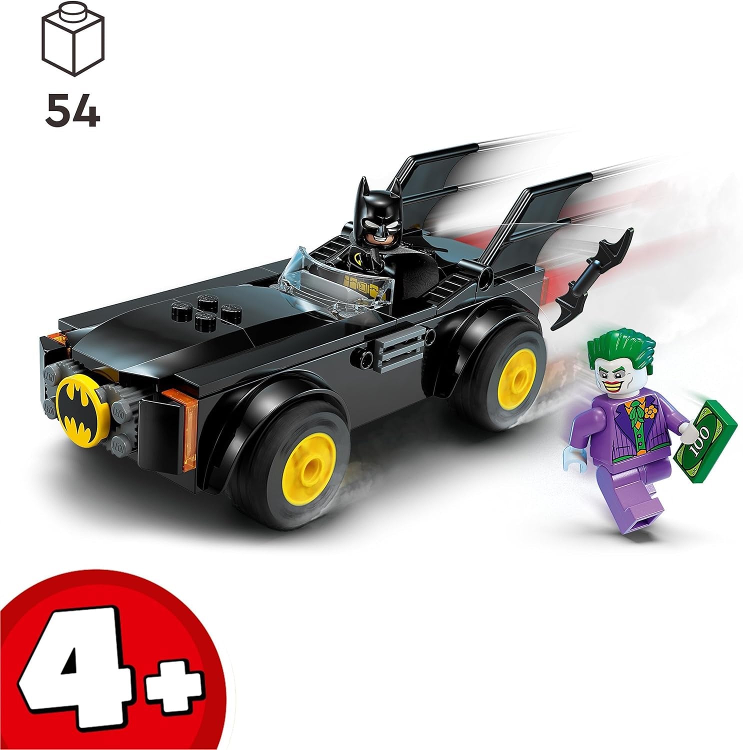 LEGO 76264 DC Achtervolging in de Batmobile: Batman Vs. Joker speelgoedautoset, Superheldenstartset met 2 minifiguren, Speelgoed voor kleuters, jongens, meisjes vanaf 4 jaar, Snel in elkaar te zetten Bouwsets Besuche den LEGO-Store