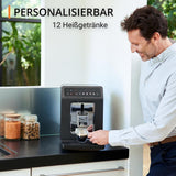 KRUPS Evidence One automatische espressomachine met melkslang, one-touch cappuccino, 12 speciale dranken, 2-kops functie, kleurendisplay, espressomachine, TÜV certificaat, zwart, EA895N10