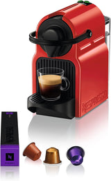 Krups Nespresso Inissia espressomachine - compacte espressomachine voor koffiecapsules, druk van 19 bar, snelle verwarming in 25 seconden, energiebesparende functie, watertank van 0,7 l, rood, model YY5506FD