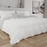 PETTI Artigiani Italiani - Tweepersoonsbed winterdeken, maxi, monochroom, dubbelzijdig, wit, grijs, 100% Made in Italy Dekbedden en dekbedden Naty Shop