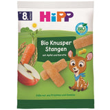 HiPP Bio Knusper Stangen Appelkarotte (7 x 30 g), Babysnack ab 8. Monat, Süße nur aus Früchten en Gemüse, glutenvrij, in de beste bio-kwaliteit