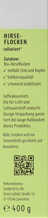 Hirse-Flocken Bio, 6Er-pakket (6 X 400 G) Granen Naty Shop