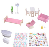 Olivia'S Little World Dreamland Boerderij Interactief houten poppenhuis voor kinderen 3 verdiepingen met 13 poppenmeubelaccessoires Wit TD-13632A Poppenhuizen Naty Shop