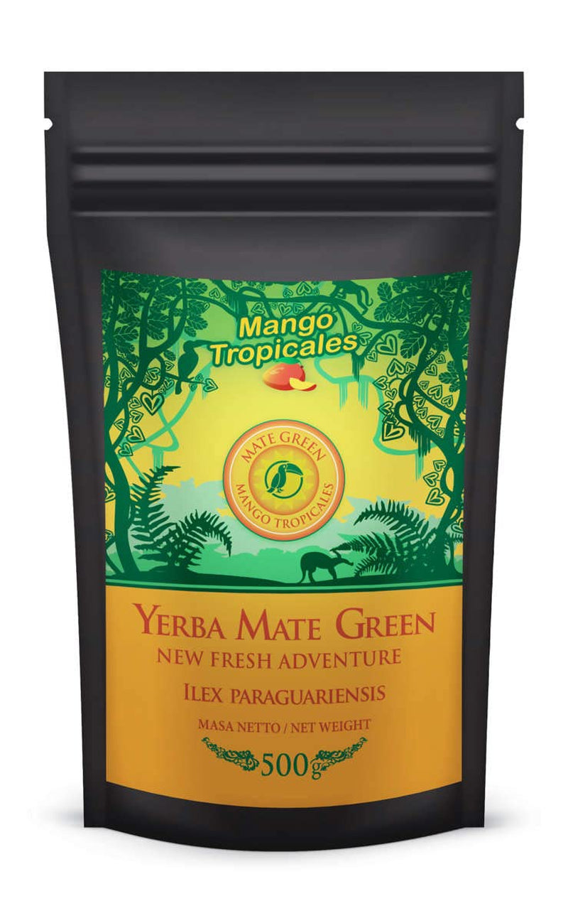 Yerba Mate Theeset ● Mango Tropicales Mate Thee 500G ● Mate Theeset 4X25G ● Mate Thee met Fruit ● Yerba Mate Thee met Mango, Ananas, Citroen