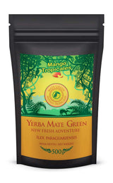 Yerba Mate Theeset ● Mango Tropicales Mate Thee 500G ● Mate Theeset 4X25G ● Mate Thee met Fruit ● Yerba Mate Thee met Mango, Ananas, Citroen