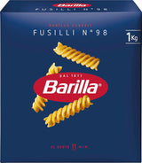 Pasta Barilla Klassiek Fusilli nr. 98, van hoge kwaliteit durumtarwe, altijd beetgaar, 1 kg