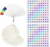 100 Nail Art Tools, Nail Art-sjablonen, doorzichtige ronde kop en ballet Nail Art-tools in natuurlijke kleuren, wordt geleverd met 2 digitale glitterstickers 1-100