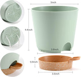 Bloempot 6 stuks 12,7 cm zelfwater gevende plantenbak hoge drainage binnen buiten bloempot met reservoirbak en gietrand tuin plantenbak tuin